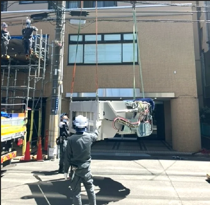 CT lowered to ground after window extraction