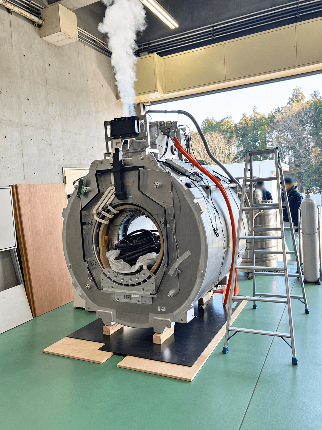 Helium being added to an MRI magnet
